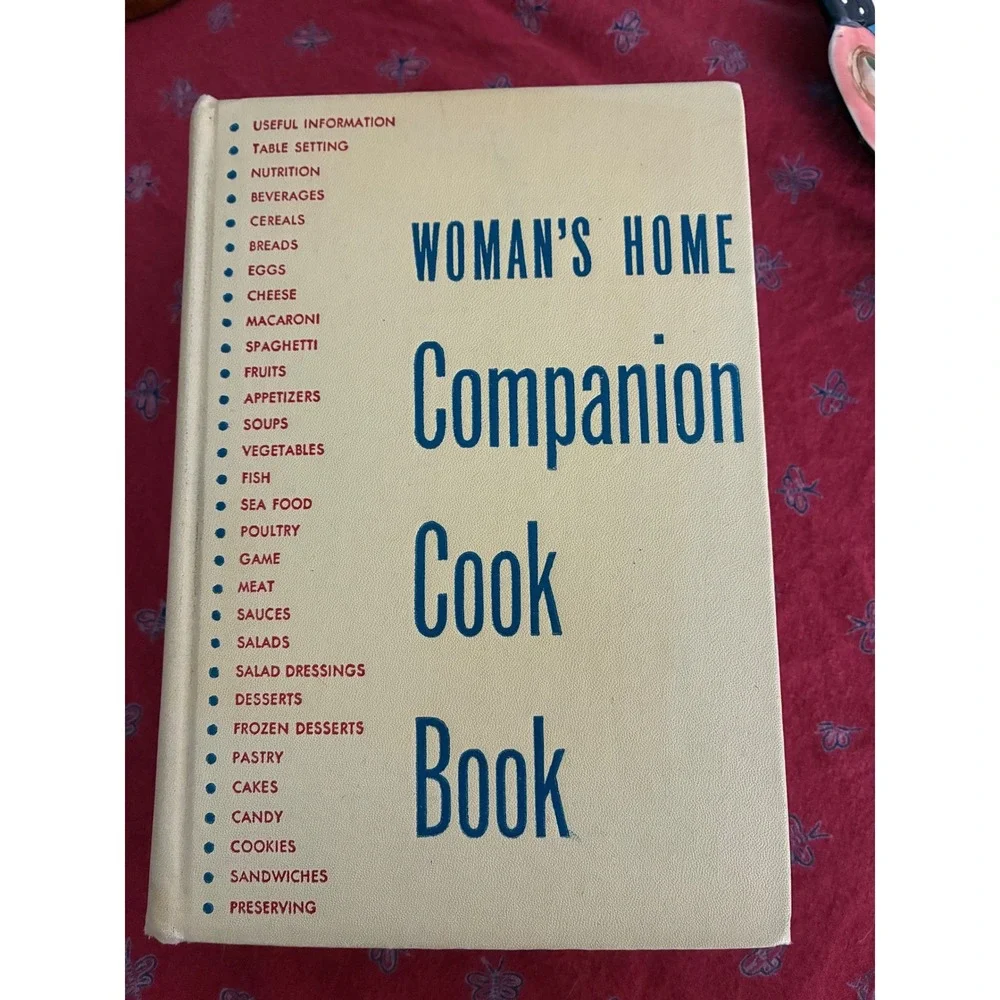 Vintage 1942 Woman's Home Companion Cook Book Hardcover Wartime Bright Clean